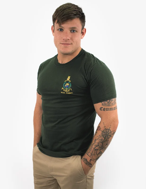 men's basic white t-shirts -Essential Heavy Cotton T-Shirt - Bottle Green