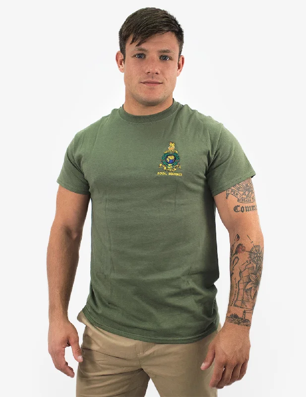 men's trendy printed t-shirts -Essential Heavy Cotton T-Shirt - Military Green