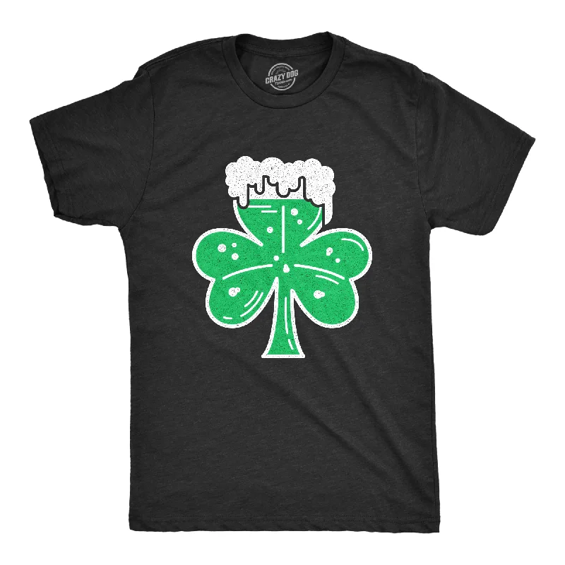 men's graphic slogan t-shirts -Shamrock Beer Glass Men's T Shirt