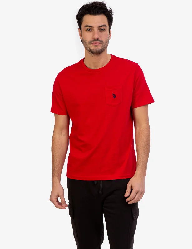 men's bold design t-shirts -SMALL LOGO POCKET T-SHIRT