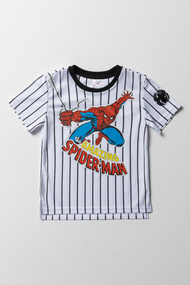 men's trendy printed t-shirts -Spider-Man Mesh T-Shirt White