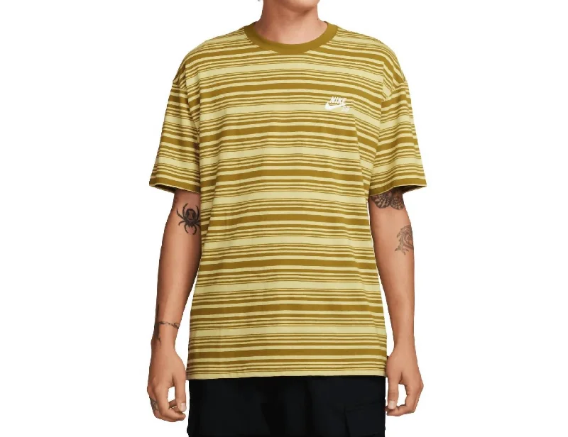 men's oversized graphic t-shirts -Striped Shirt Top In Yellow