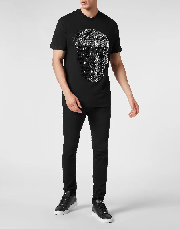 men's vintage print t-shirts -T-shirt Round Neck SS Crystal Skull