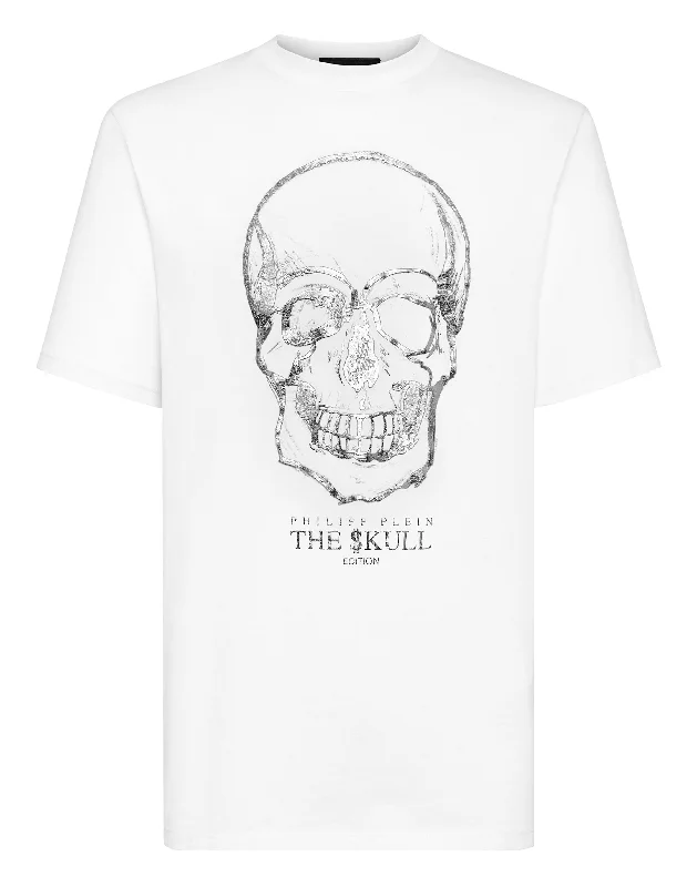 men's casual wear t-shirts -T-shirt Round Neck SS Skull