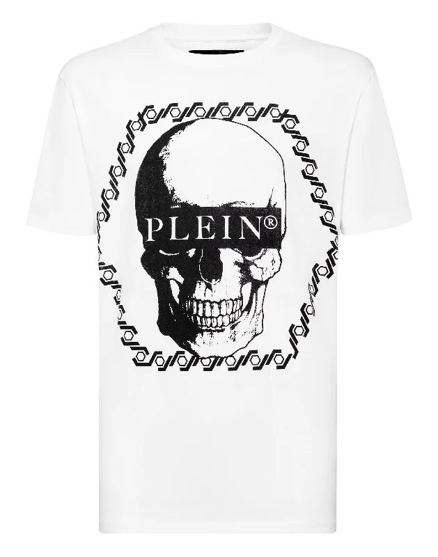 men's colorful graphic tees for summer -T-shirt Round Neck SS Skull