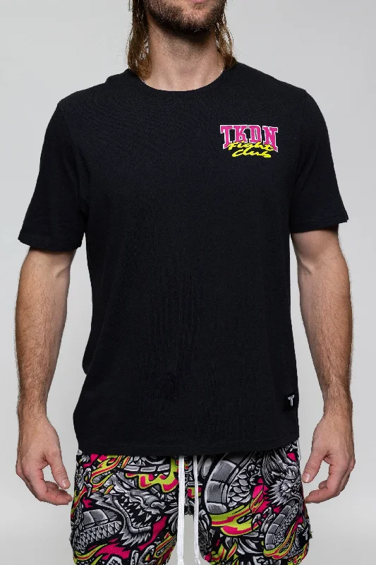 men's trendy t-shirts -TKDN Pink Fight Club T-Shirt - Black