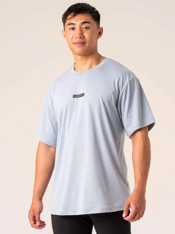 men's unique graphic t-shirts -Terrain T-Shirt - Ice Blue