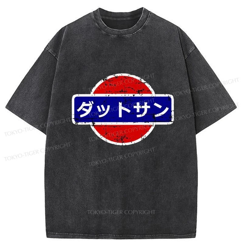 men's comfortable graphic tees -Tokyo-Tiger Datsun Vintage Japanese Car Washed T-Shirt