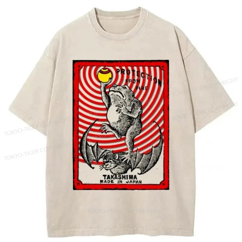 men's comfortable summer tees -Tokyo-Tiger Takashima Matchbox Japanese Washed T-Shirt