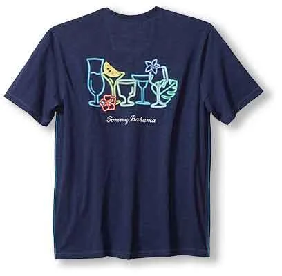 men's simple cotton t-shirts -Tommy Bahama Electric Buzz Lux T-Shirt - Island Navy