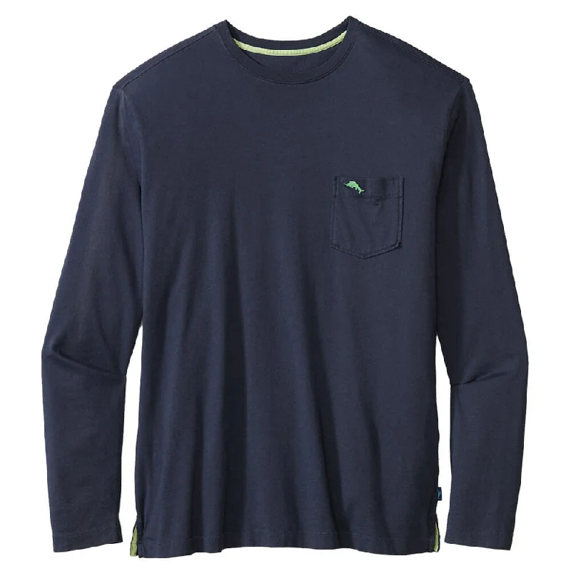 men's performance t-shirts -Tommy Bahama New Bali Skyline Long Sleeve T-Shirt - Blue Note