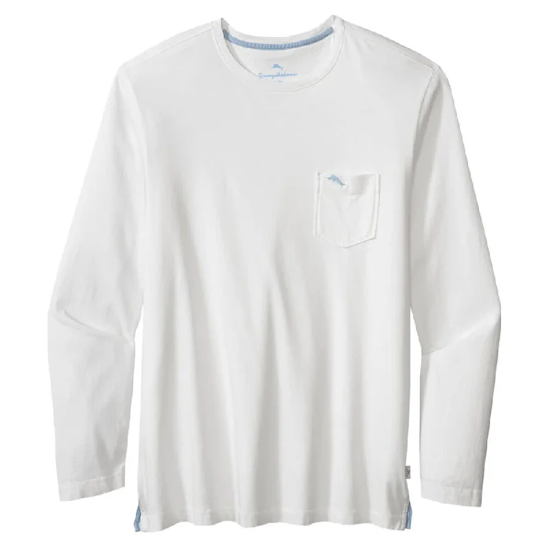 men's light t-shirts for summer -Tommy Bahama New Bali Skyline Long Sleeve T-Shirt - White