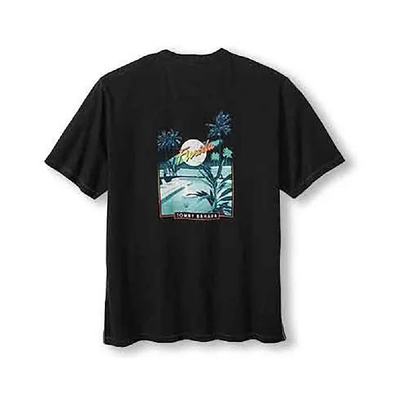 men's bold design t-shirts -Tommy Bahama Poolside Vice Lux T-Shirt - Black