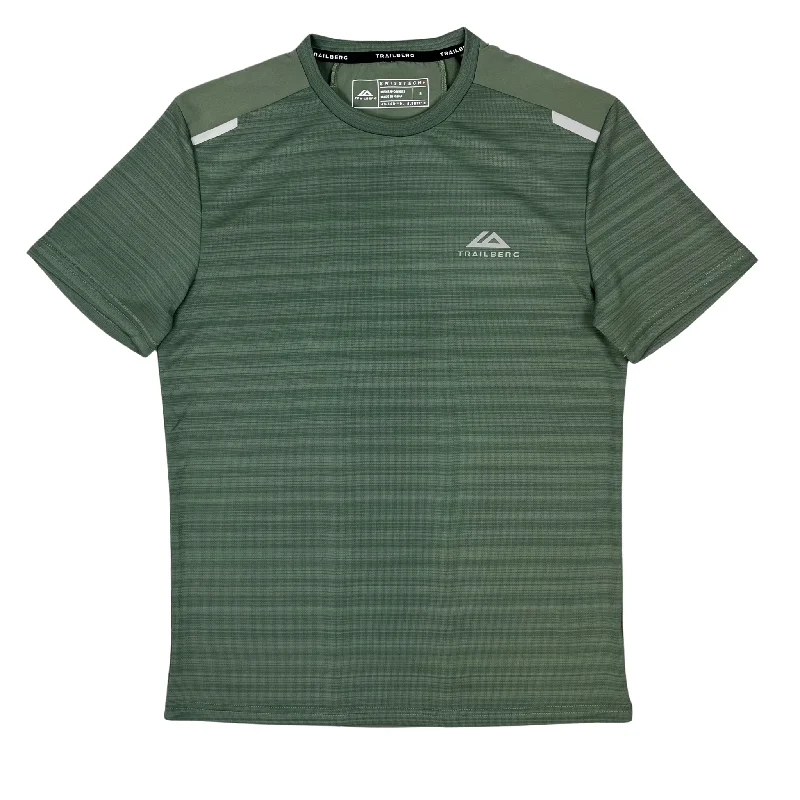 men's plain t-shirts -Trailberg Cloud AW24 T-Shirt - Forest Green