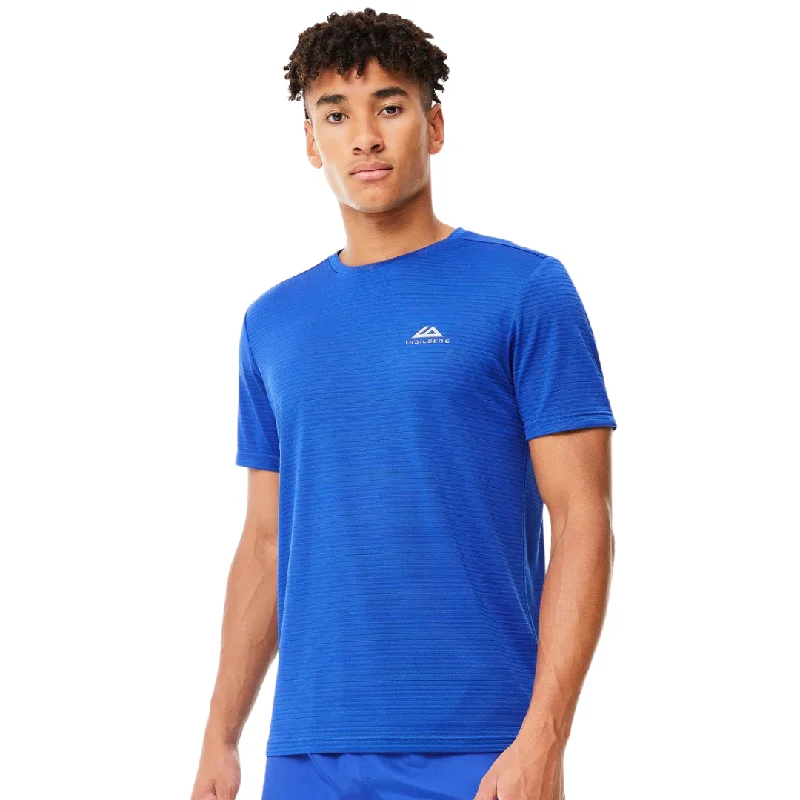 men's trendy graphic t-shirts -Trailberg Linear T-Shirt - Cobalt Blue