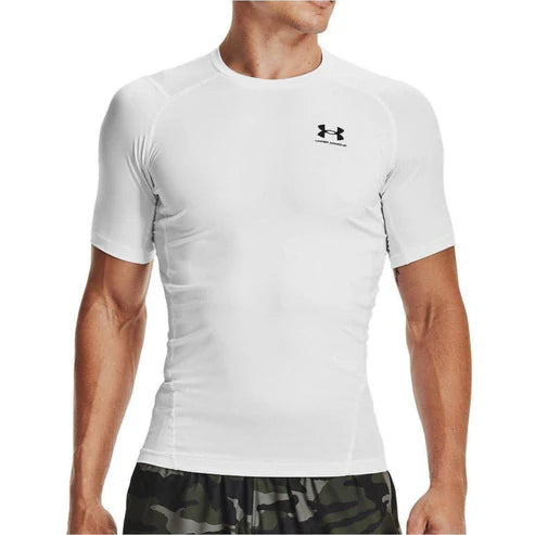 men's designer t-shirts -Under Armour HeatGear Compression T-Shirt - White