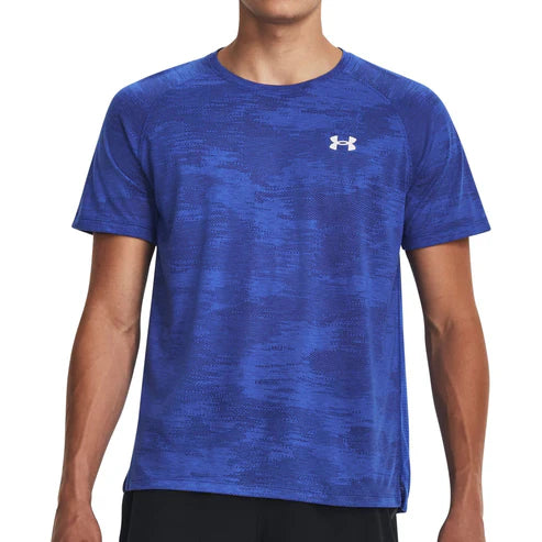 men's vintage print t-shirts -Under Armour Streaker Camo T-Shirt - Royal Blue