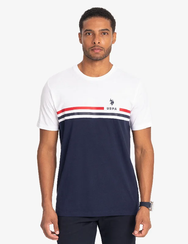 men's eco-friendly printed t-shirts -USPA STRIPE PRINT JERSEY T-SHIRT