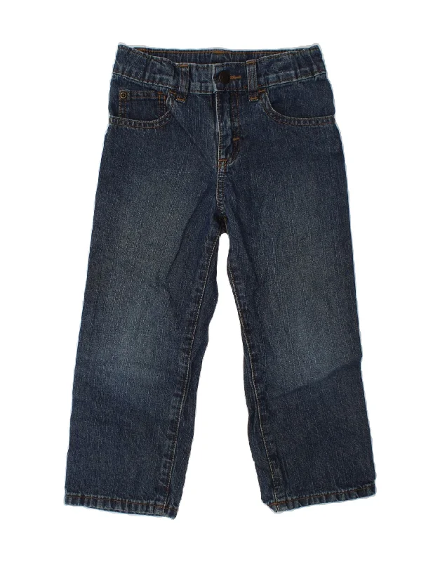 WRANGLER Boys Straight Jeans 4-5 Years W22 L15  Navy Blue Cotton