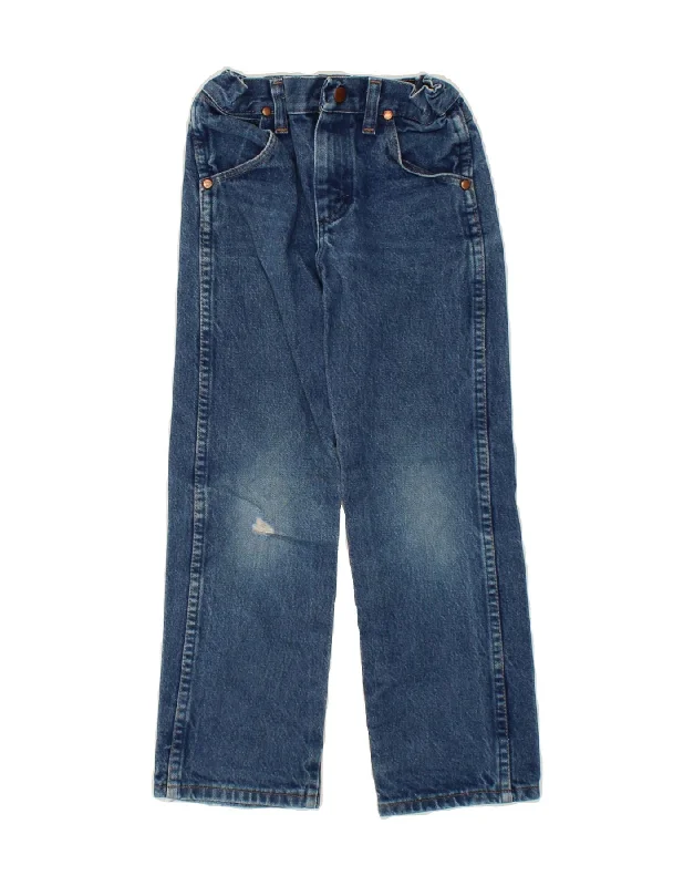 WRANGLER Boys Straight Jeans 6-7 Years W22 L21 Blue Cotton