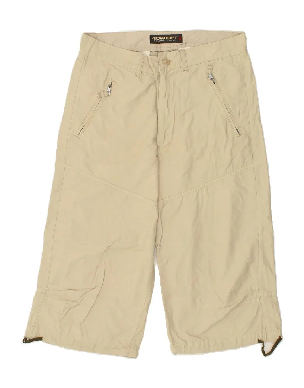 40WEFT Mens Bermuda Shorts W32 Medium Beige Cotton