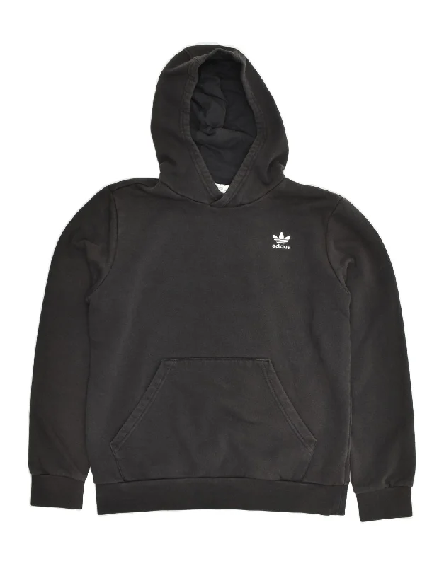 men's pullover hoodies -ADIDAS Boys Hoodie Jumper 13-14 Years Black Cotton