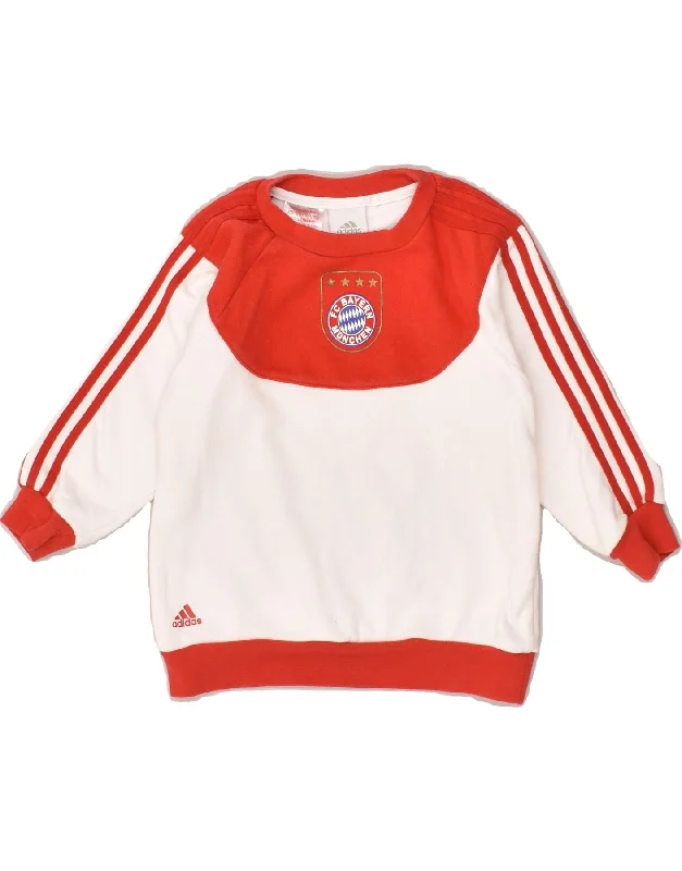 men's hoodie sweatshirt with graphics -ADIDAS Boys Sweatshirt Jumper 2-3 Years Red Colourblock Cotton