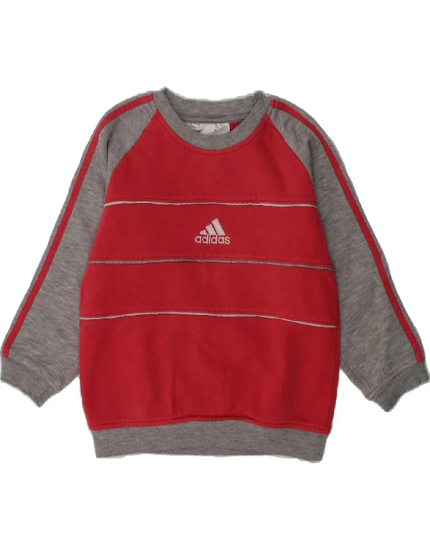 men's workout hoodies -ADIDAS Girls Sweatshirt Jumper 4-5 Years Pink Colourblock