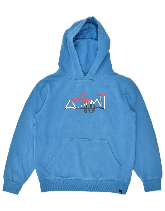 men's casual hoodies -ANIMAL Boys Graphic Hoodie Jumper 11-12 Years Blue Cotton