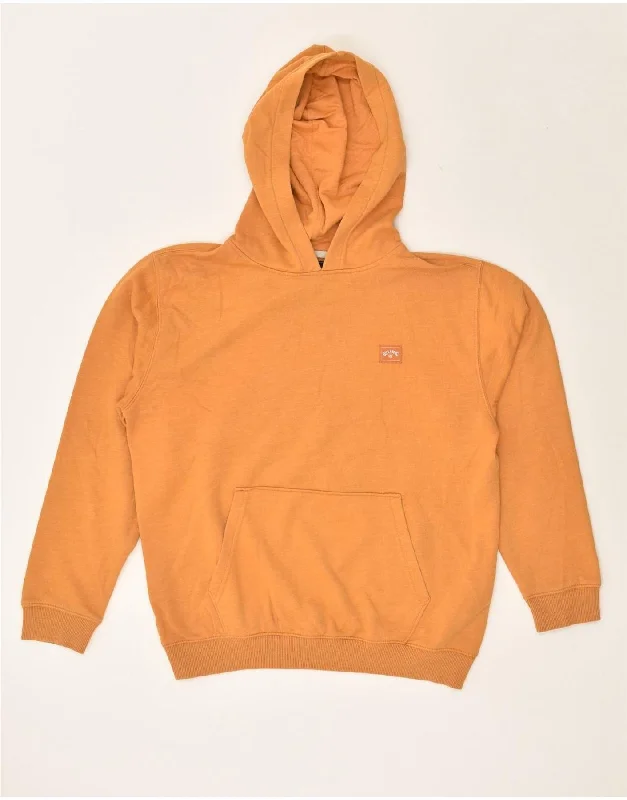 men's pullover hoodies -BILLABONG Boys Hoodie Jumper 15-16 Years Yellow Cotton