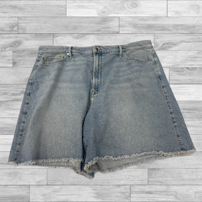 Blue Denim Shorts Good American, Size 18