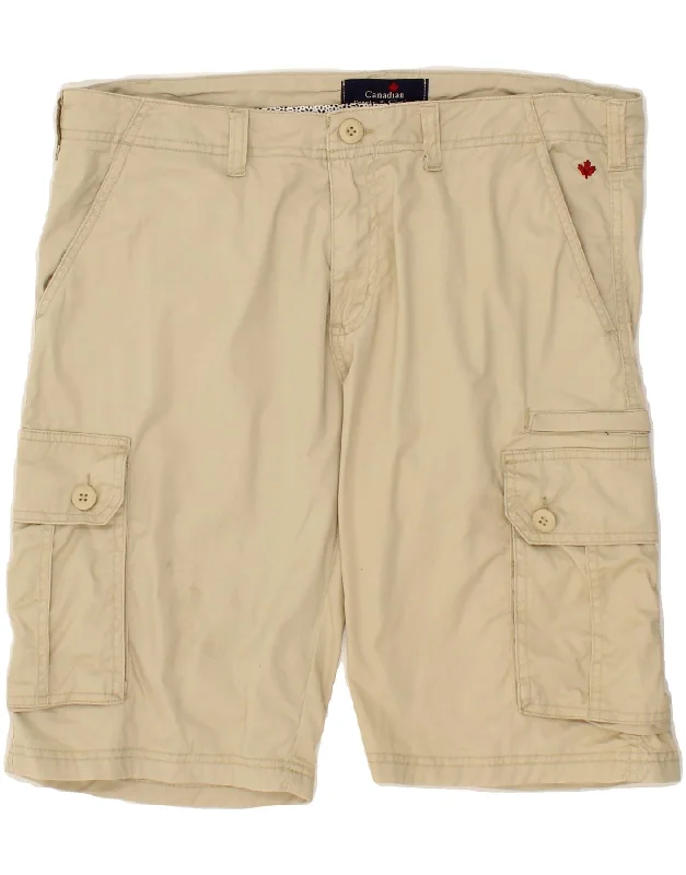 CANADIAN Mens Cargo Shorts XL W38  Beige Cotton