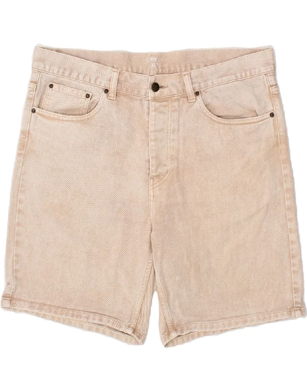 CARHARTT Mens Denim Shorts W34 Large Beige Cotton