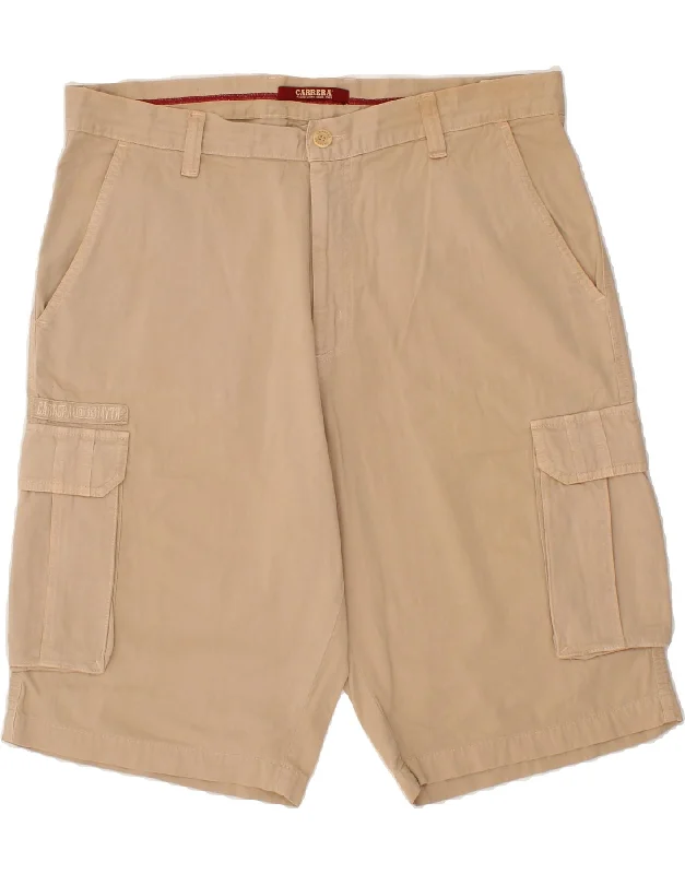 CARRERA Mens Cargo Shorts W38 XL Beige Cotton