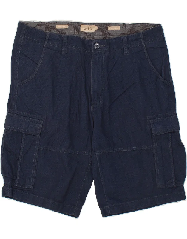 DACK'S Mens Regular Fit Cargo Shorts IT 54 2XL W42 Navy Blue