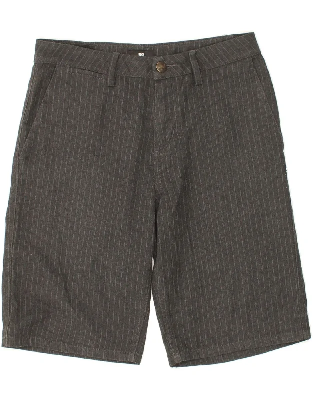 DC Mens Chino Shorts W28 Medium Grey Pinstripe Polyester