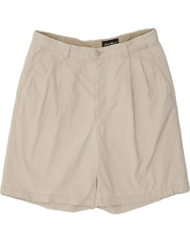 EDDIE BAUER Mens Pegged Chino Shorts W35 Large Grey Cotton