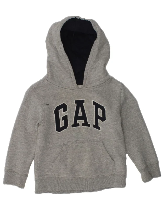 men's hoodie sweatshirt -GAP Boys Graphic Hoodie Jumper 2-3 Years Grey Cotton