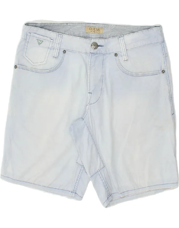 GUESS Mens Los Angeles Denim Shorts W34 Large Blue