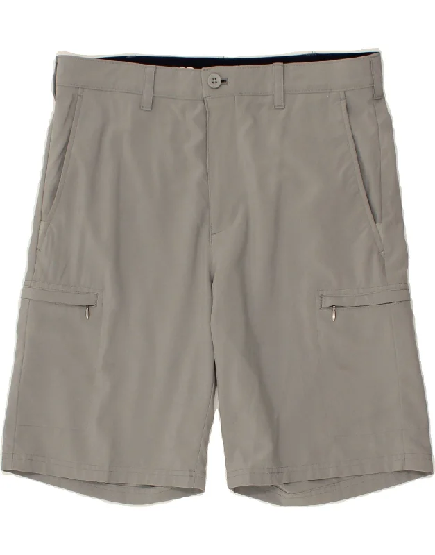 IZOD Mens Cargo Shorts W32 Medium  Grey Polyester