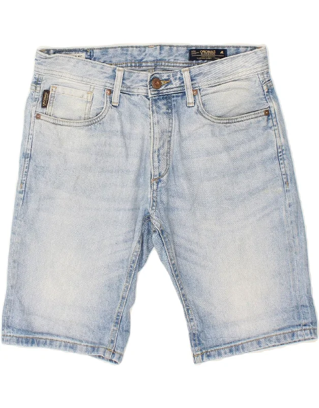 JACK & JONES Mens Denim Shorts Medium W32 Blue Cotton