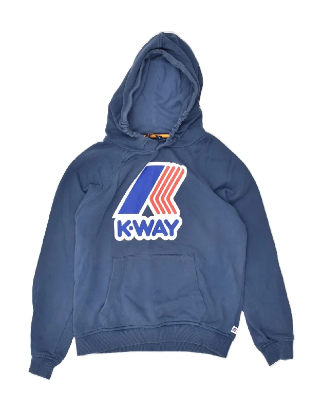 men's workout sweatshirts -K-WAY Boys Graphic Hoodie Jumper 11-12 Years Blue