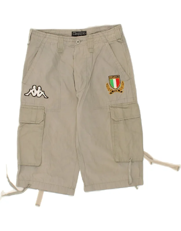 KAPPA Mens Italia Cargo Shorts XS W27 Grey Cotton