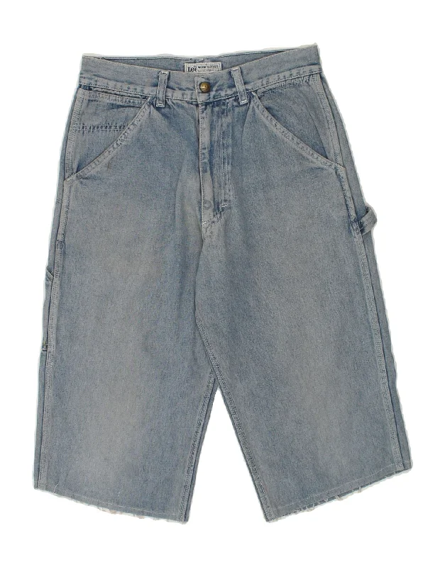 LEE Mens Cargo Denim Shorts W31 Medium Blue Cotton