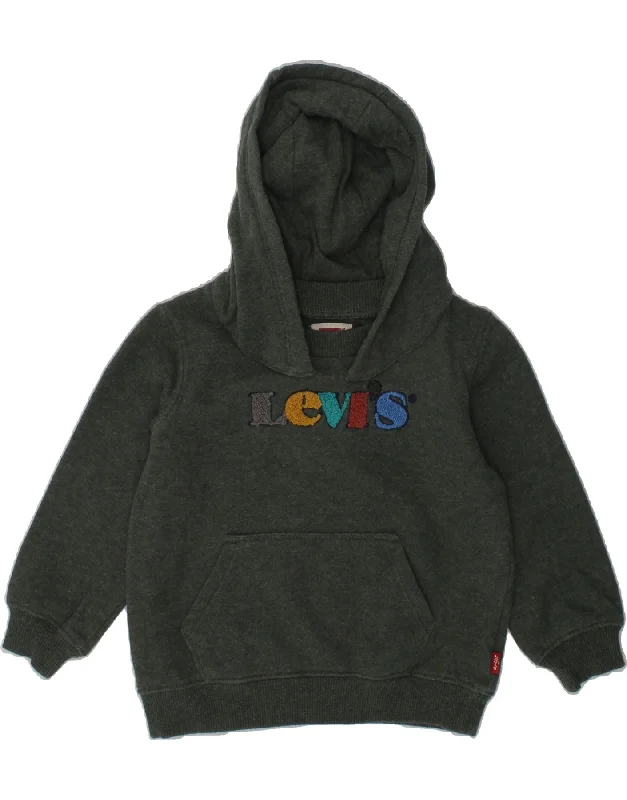 men's eco-friendly sweatshirt hoodies -LEVI'S Baby Boys Graphic Hoodie Jumper 18-24 Months Grey Cotton