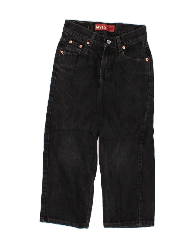 LEVI'S Boys 550 Relaxed Fit Straight Jeans 7-8 Years W24 L21 Black Cotton