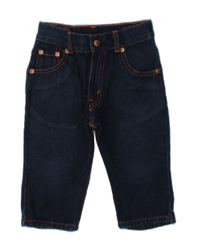 LEVI'S Boys Straight Jeans 5-6 Years W22 L10 Navy Blue Cotton