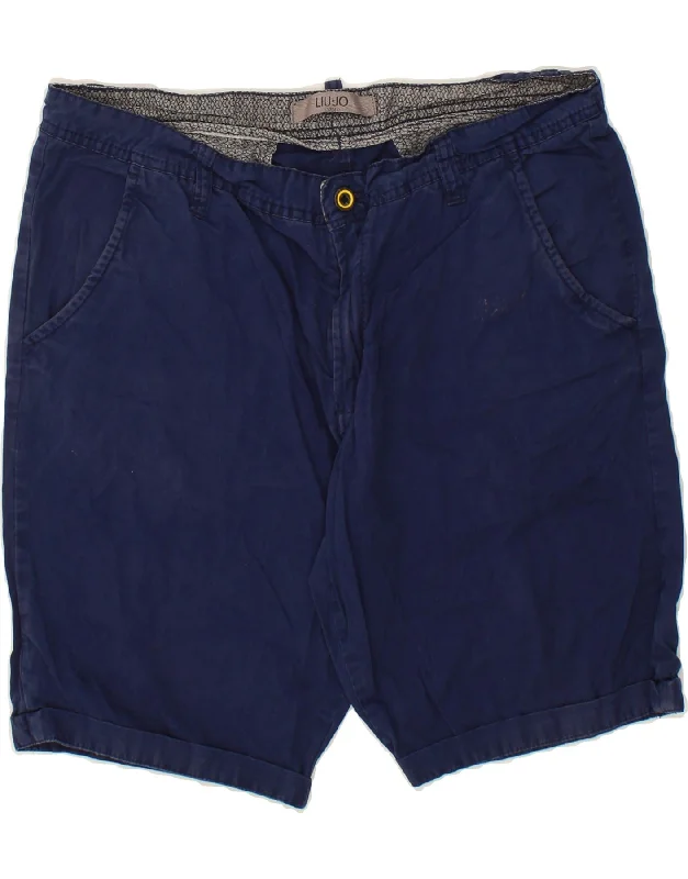 LIU JO Mens Chino Shorts IT 52 XL W38 Navy Blue