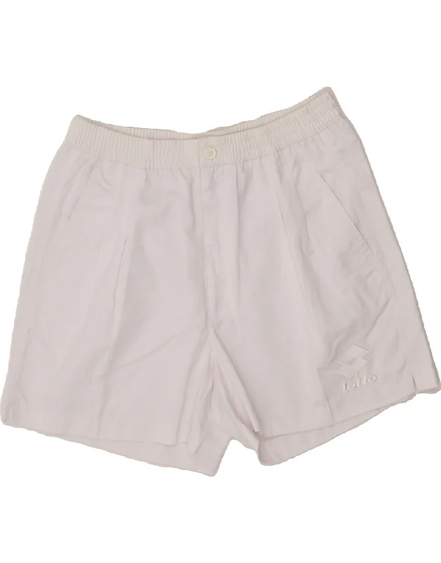 LOTTO Mens High Waist Chino Shorts XL W32 White Polyester