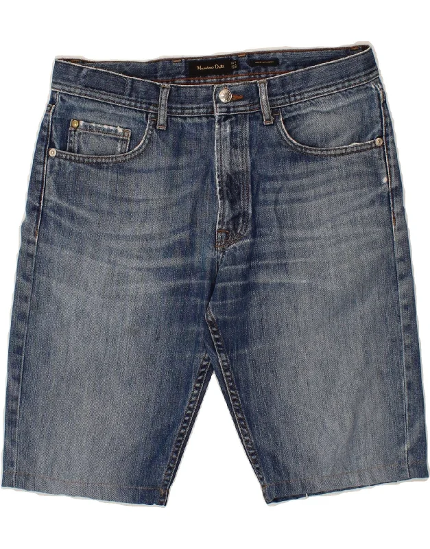 MASSIMO DUTTI Mens Denim Shorts W32 Medium Blue